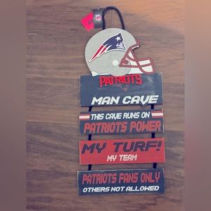 New England Patriots Man Cave Wood Sign
